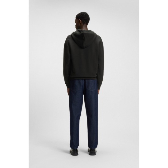 HUGO BOSS Ανδρική Βαμβακερή Ζακέτα με κουκούλα Relaxed Fit Dapozip 50548651 001 (Μαύρο)