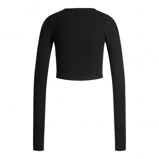 Jack & Jones JJXX Γυναικεία Μπλούζα FELINE STR LS RIB TEE JRS NOOS 12200402-Black
