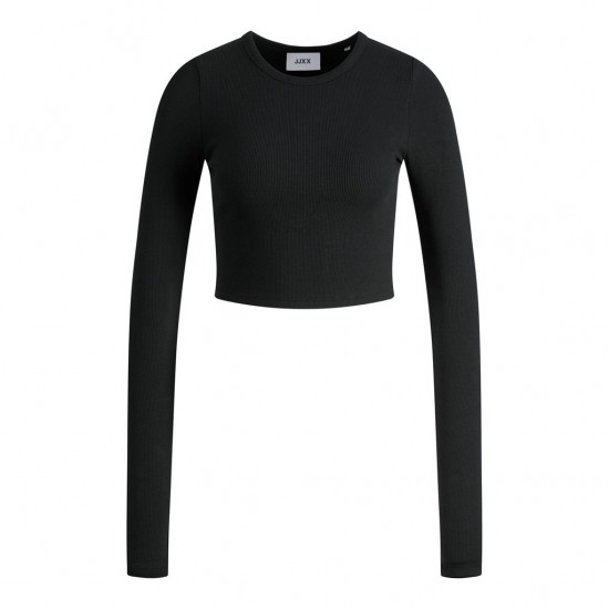 Jack & Jones JJXX Γυναικεία Μπλούζα FELINE STR LS RIB TEE JRS NOOS 12200402-Black