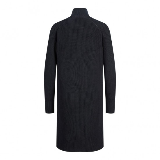 Jack & Jones JJXX Γυναικείο Πλεκτό Φόρεμα Twist HalfZip Knit Dress 12213299-Black (Μαύρο)