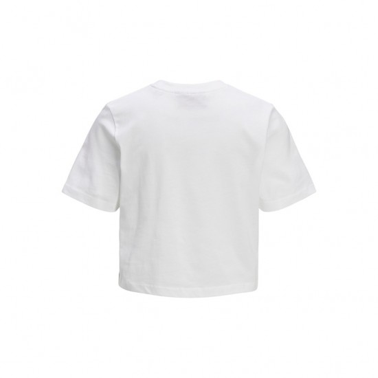 Jack & Jones Γυναικείο Κοντομάνικο Crop Top VALENTINE REG CROP SS TEE JRS 12228539-White