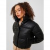 Jack & Jones JJXX Γυναικείο Μπουφάν Faux Leather Puffer Jacket 12236383-Black (Μαύρο)