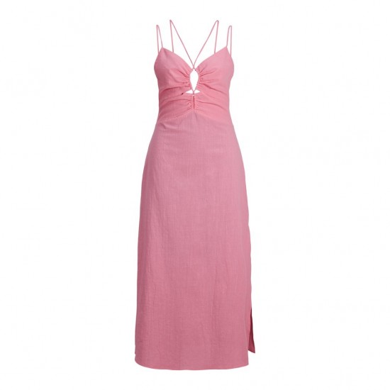 Jack & Jones JJXX Γυναικείο Φόρεμα Midi FRIDA MIDI CUT-OUT DRESS 12239277-Carmine Rose