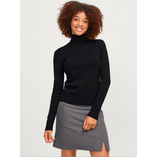 Jack & Jones JJXX Γυναικείο Πλεκτό Ζιβάγκο Comfy Roll Neck Knit Slim Fit 12258813-Black (Μαύρο)