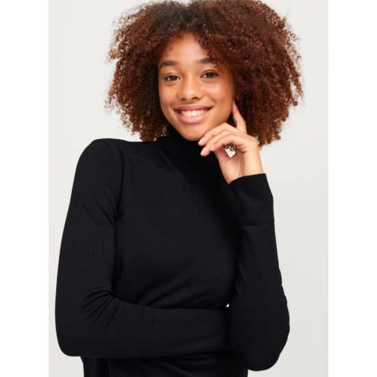 Jack & Jones JJXX Γυναικείο Πλεκτό Ζιβάγκο Comfy Roll Neck Knit Slim Fit 12258813-Black (Μαύρο)
