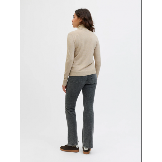 Jack & Jones JJXX Γυναικείο Πλεκτό Ζιβάγκο Comfy Roll Neck Knit Slim Fit 12258813-Vanilla Ice(Μπεζ)
