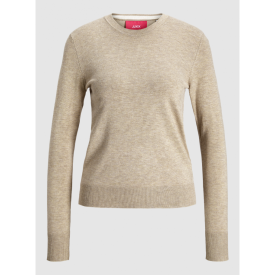 Jack & Jones JJXX Γυναικεία Πλεκτή Μπλούζα Cara Comfy Crew Neck Knit 12255368-Vanila Ice (Μπεζ)