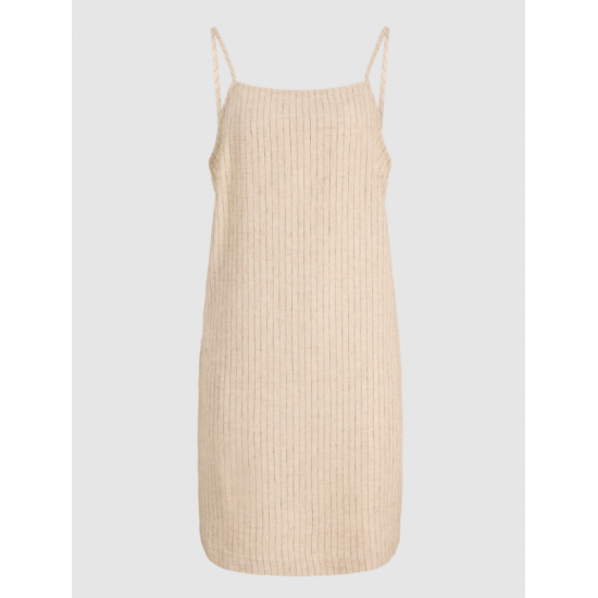 Jack & Jones JJXX Γυναικείο Λινό Φόρεμα JXALMIRA PETRA LINEN BLEND 12294717-Feather Gray/Pinstripe(Μπεζ/Ρίγες)