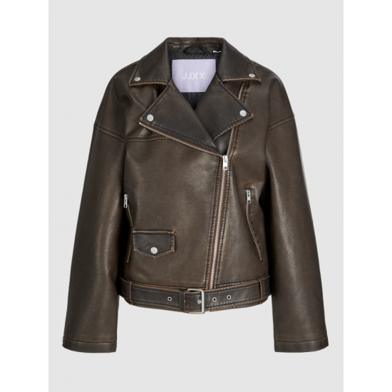Jack & Jones JJXX Γυναικείο Μπουφάν JXFRIDA Δερμάτινο Washed Biker 12262131-Braken Washed(Καφέ)
