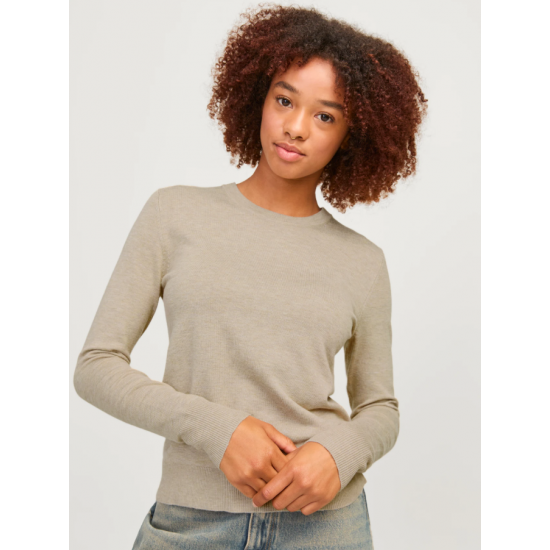Jack & Jones JJXX Γυναικεία Πλεκτή Μπλούζα Cara Comfy Crew Neck Knit 12255368-Vanila Ice (Μπεζ)