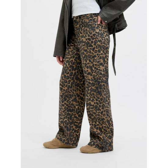 Jack & Jones JJXX Γυναικείο Παντελόνι Leopard  Zoe Sarah Wide 12273087-Constalk Leopard