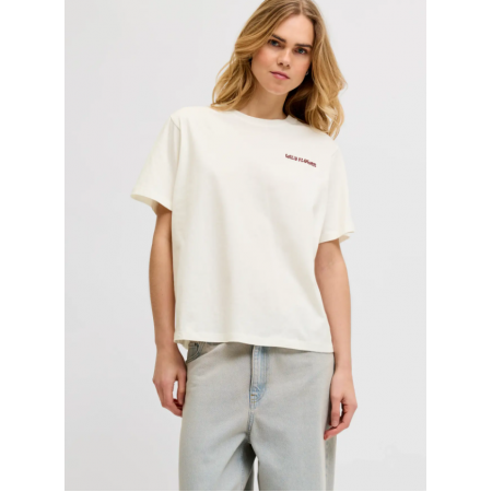 Jack & Jones JJXX Γυναικείο T-Shirt JXBLOMMA LOOSE SS TEE TG JRS 12296303-Blanc de Blanc