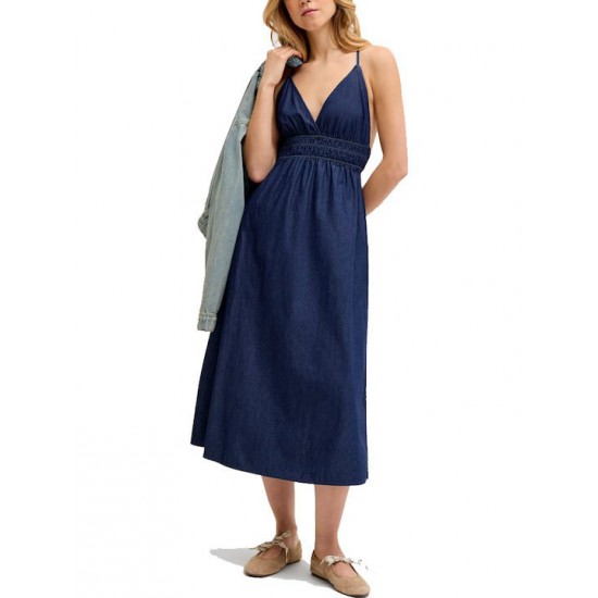 Jack & Jones JJXX Γυναικείο Φόρεμα Denim JXDEBBY CHAMBREY SL DRESS WVN 12287864-Dark Blue Denim