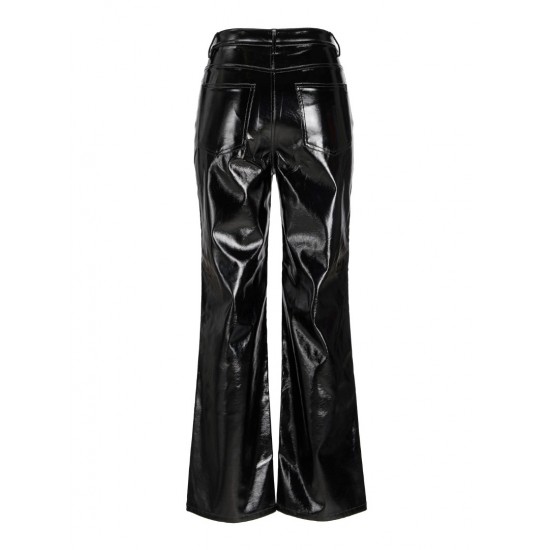 JJXX Γυναικείο Παντελόνι Straight Fit Faux Leather Pants (Black)