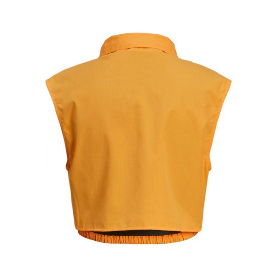 Jack & Jones JJXX Γυναικείο Πουκάμισο Crop JXROE MISSION SL CROPPED SHIRT - 12234997 (Marigold)