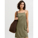 Jack & Jones JJXX Γυναικείο Λινό Φόρεμα JXALMIRA PETRA LINEN BLEND 12294717-Dusty Olive(Λαδί)