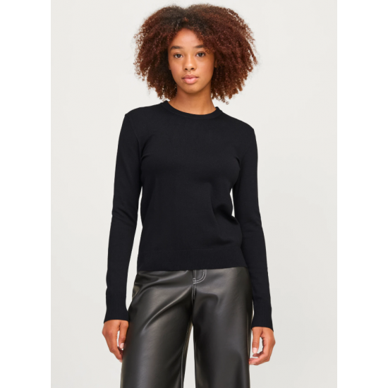 Jack & Jones JJXX Γυναικεία Πλεκτή Μπλούζα Cara Comfy Crew Neck Knit 12255368-Black (Μαύρο)