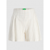Jack & Jones JJXX Γυναικείο Λινό SHORTS JXALMIRA LINEN BLEND HW 12287707-Blanc de blanc(Εκρού/Ρίγα)
