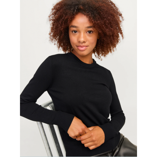 Jack & Jones JJXX Γυναικεία Πλεκτή Μπλούζα Cara Comfy Crew Neck Knit 12255368-Black (Μαύρο)