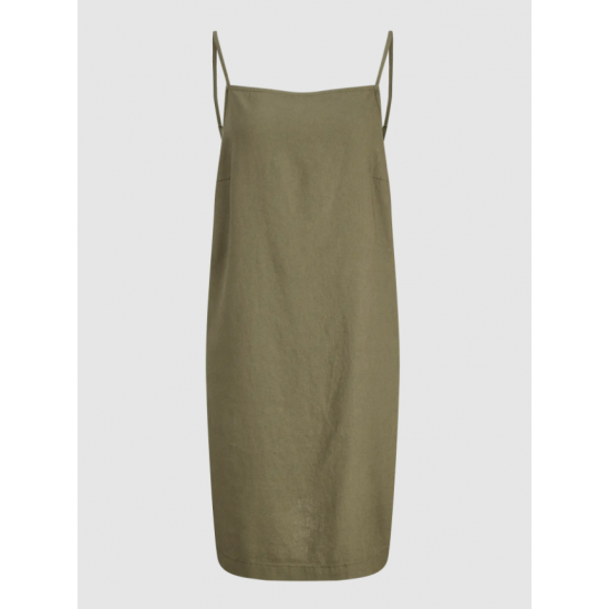 Jack & Jones JJXX Γυναικείο Λινό Φόρεμα JXALMIRA PETRA LINEN BLEND 12294717-Dusty Olive(Λαδί)