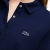 Lacoste Γυναικεία Ελαστική Βαμβακερή Polo Pique Μπλούζα Στενή Γραμμή PF7841 00 166 Μπλε