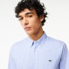 LACOSTE Men's Regular Fit Striped Cotton Shirt CH2936 00 F6Z Light Blue