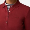 Lacoste Γυναικεία Ελαστική Βαμβακερή Polo Pique Μπλούζα Στενή Γραμμή PF5464 00 ZS1 Μπορντό