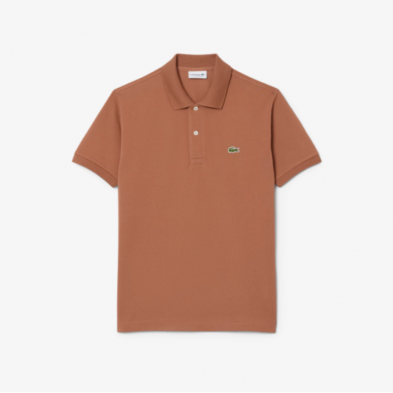 LACOSTE Ανδρική Βαμβακερή Polo Pique Μπλούζα Κανονική Γραμμή L.12.12 00 LFA Ανοιχτό Καφέ