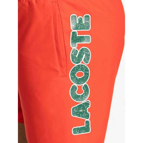 LACOSTE Ανδρικό Σορτς Μαγιό Bolded Logo Μεσαίου Μήκους MH9386 00 F8M Πορτοκαλί