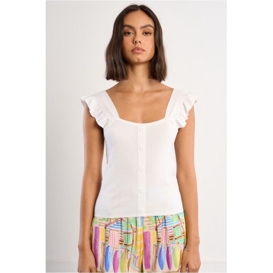 LILI SIDONIO Basic Knit Top TL510EE-White(Λευκό)