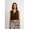 LILI SIDONIO Cropped top in openwork knit GL733BEE-Black(Μαύρο)