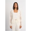 LILI SIDONIO Fine Knit Cardigan with Floral Details LAL681EE-White(Λευκό)