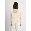 LILI SIDONIO Fine Knit Cardigan with Floral Details LAL681EE-White(Λευκό)