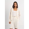 LILI SIDONIO Fine Knit Cardigan with Floral Details LAL681EE-White(Λευκό)