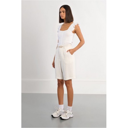 LILI SIDONIO Fluid Bermuda shorts GL725EE-White(Λευκό)