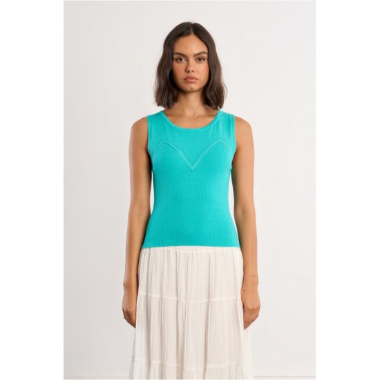 LILI SIDONIO Knitted Tank Top LAL237EP-Lilac(Τιρκουάζ)