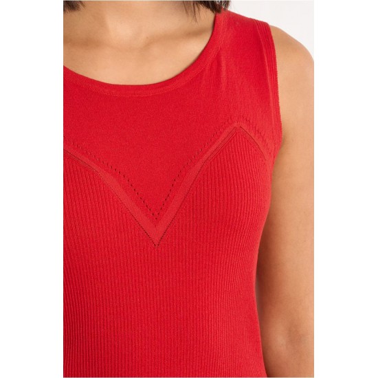 LILI SIDONIO Knitted Tank Top LAL237EP-Red(Κόκκινο)