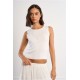 LILI SIDONIO Knitted Tank Top LAL237EP-Off White(Λευκό)