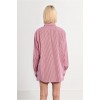 LILI SIDONIO Oversized Shirt in Red Striped Cotton LAL579BEE-Red(Κόκκινο)