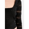 LILI SIDONIO Square Neck Crochet Knit NL41EP-Black(Μαύρο)