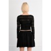 LILI SIDONIO Square Neck Crochet Knit NL41EP-Black(Μαύρο)