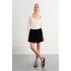 LILI SIDONIO Square Neck Crochet Knit NL42EP-White(Λευκό)