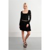 LILI SIDONIO Square Neck Crochet Knit NL41EP-Black(Μαύρο)