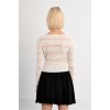 LILI SIDONIO Square Neck Crochet Knit NL42EP-White(Λευκό)