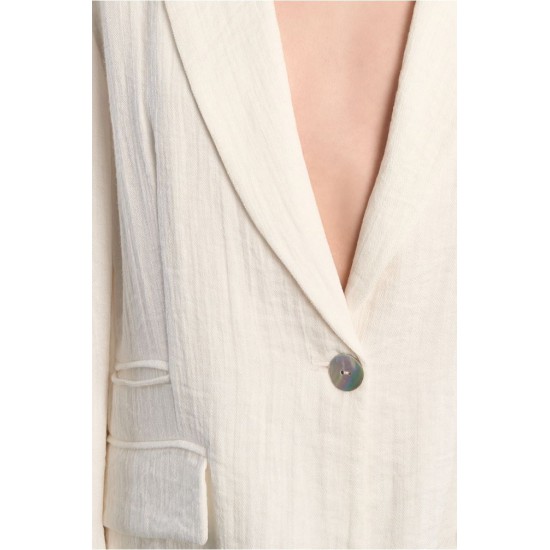 LILI SIDONIO Woven Blazer Straight Fit GLF101EE-White(Λευκό)