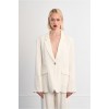 LILI SIDONIO Woven Blazer Straight Fit GLF101EE-White(Λευκό)