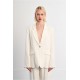 LILI SIDONIO Woven Blazer Straight Fit GLF101EE-White(Λευκό)