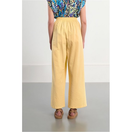 LILI SIDONIO Wide-Leg Woven Pants High Waist ML72EP-Yellow(Κίτρινο)