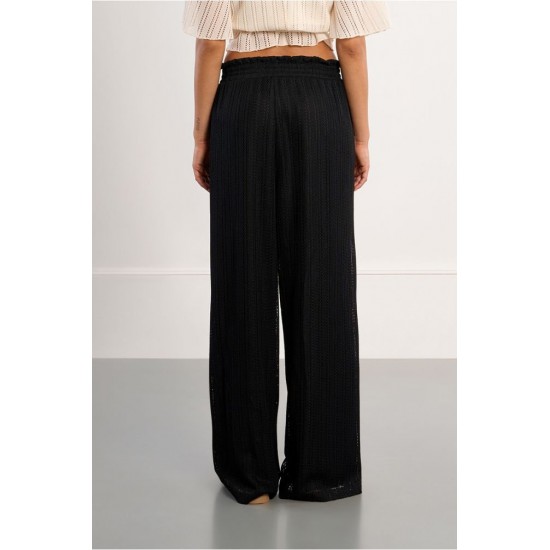 LILI SIDONIO Knitted Wide Pants GL714BEE-Black(Μαύρο)