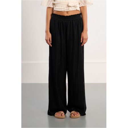 LILI SIDONIO Knitted Wide Pants GL714BEE-Black(Μαύρο)